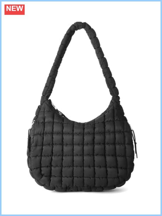 Handbags - Large Quilted Puffer Tote Bag Nylon Lightweight Crossbody Carryall Women
